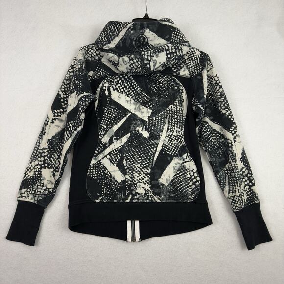 Lululemon Scuba Hoodie III Static Mist Black & White Zip Front Size 6 Full Zip - Picture 8 of 11